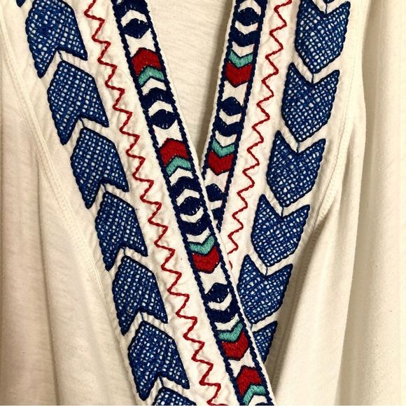 Johnny Was Floral Embroidered Open Draped Waterfall Knit Cardigan White Size M - Picture 4 of 11